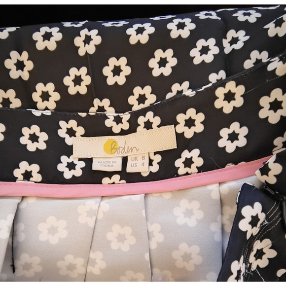 Boden Musgrave Skirt Pleated Black Pink Purple Floral Midi Elegant Glam 4 NWOT - Picture 10 of 12